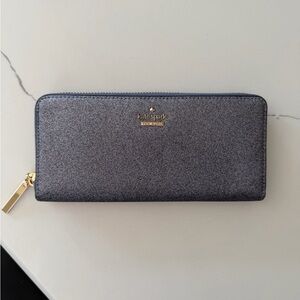Kate Spade Burgess Court Lindsey Continental Ash Glitter Wallet